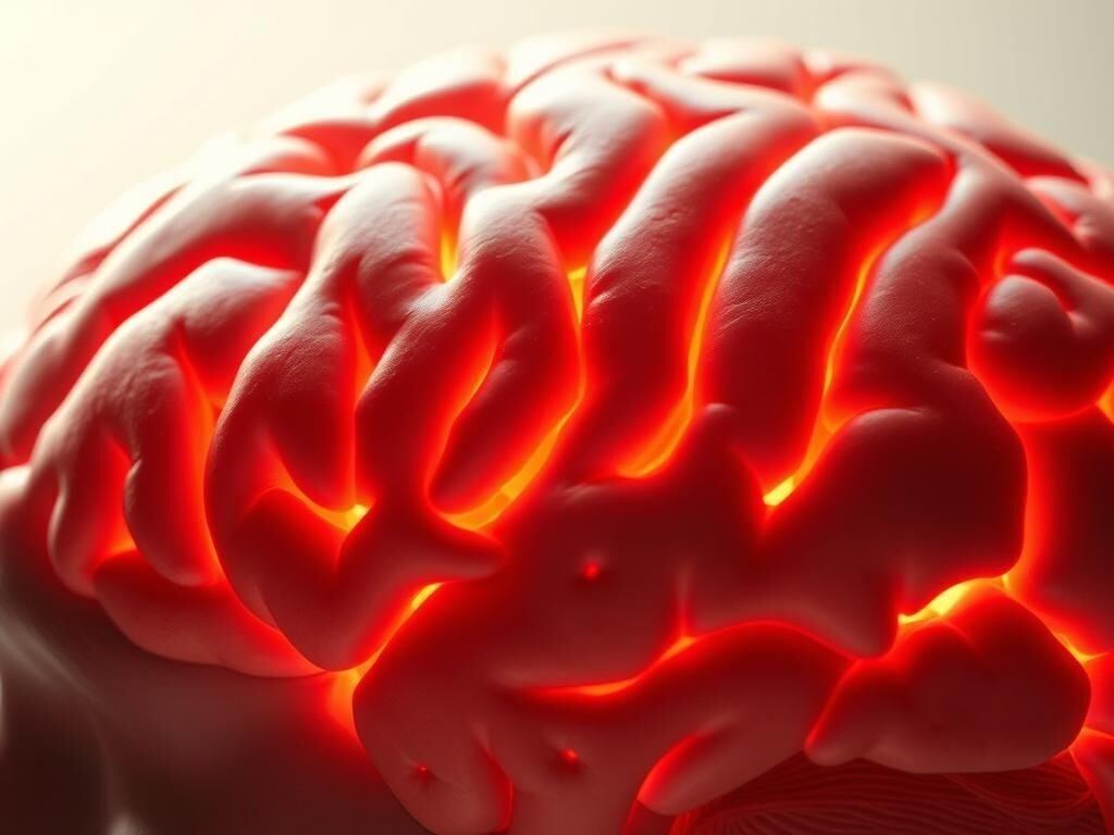 A close-up view of a human brain with intricate neural pathways, conveying the complexity of behavioral neuroscience. The brain is rendered in vibrant, lifelike detail, illuminated by a warm, natural light, casting subtle shadows that accentuate its three-dimensional structure. The background is a softly blurred, muted palette, allowing the brain to be the central focus, symbolizing the importance of this field of study. The overall composition and lighting create a contemplative, insightful atmosphere, reflecting the depth of understanding that behavioral neuroscience can provide.